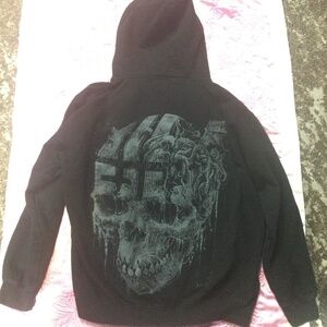 GOD MACHINE : Black, Big Skull Unisex Pullover sweatshirt SIZE MEDIUM